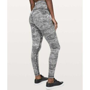 Lululemon Wunder Under Hi-Rise Tight *28" Rush Jacquard Black White Sz 4 EUC